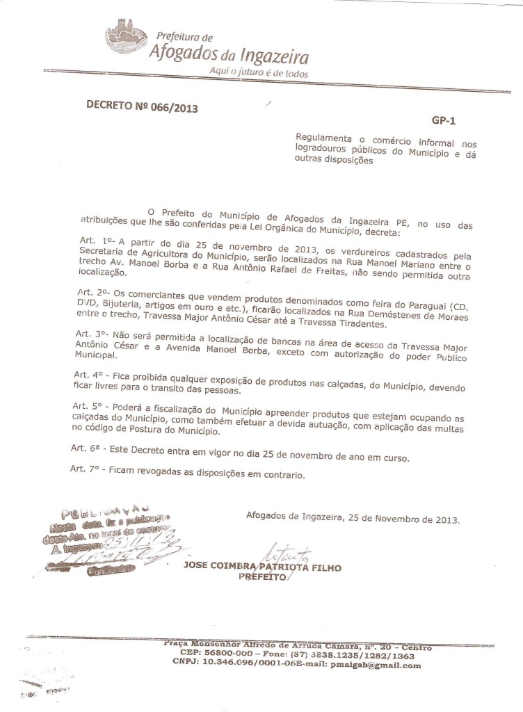 decreto 066-2013